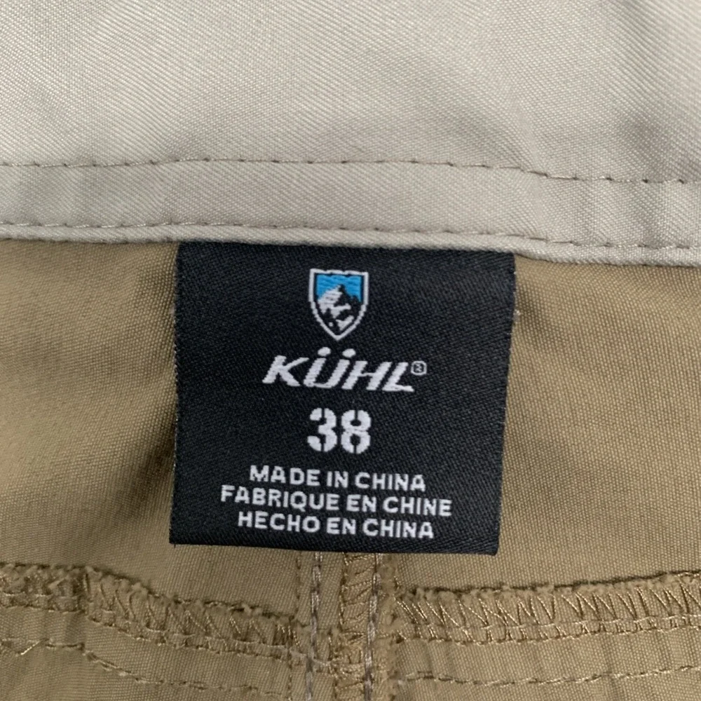 KUHL Silencr Shorts Mens 38 12" Inseam Khaki Tan Tech Hiking Hiking Golf Stretch - Picture 4 of 10